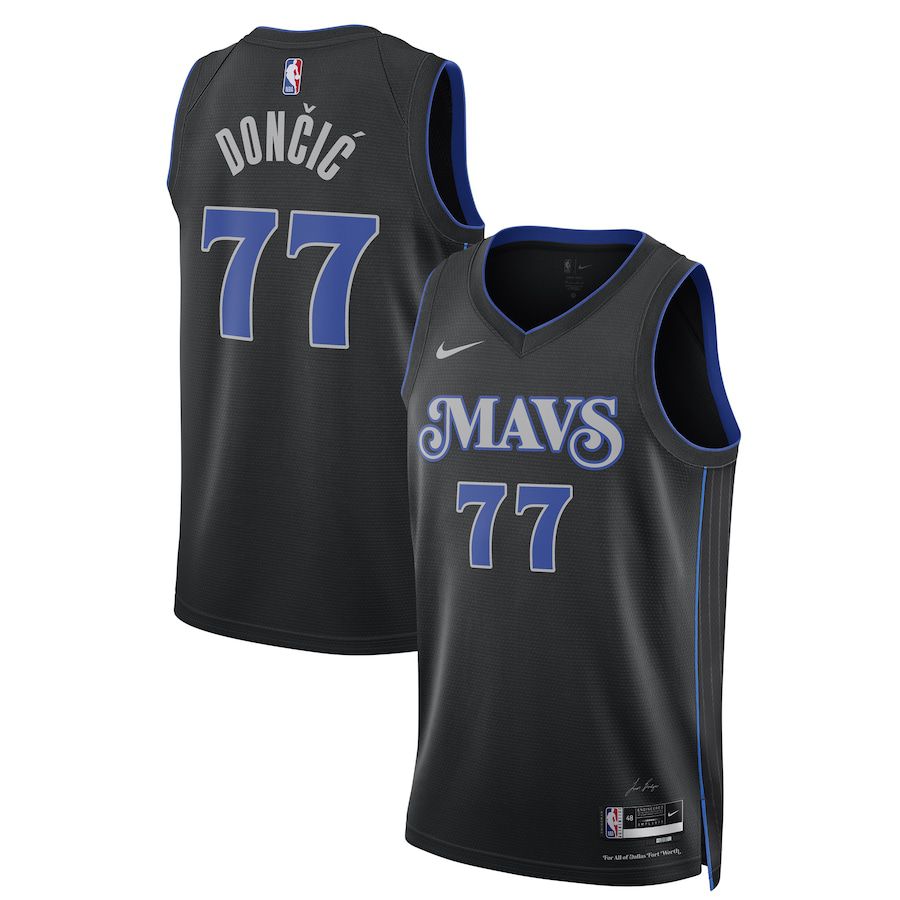 Men Dallas Mavericks 77 Luka Doncic Nike Black City Edition 2023-24 Swingman NBA Jersey